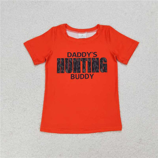 RTS NO MOQ Summer Baby Boys Shirt BT0672 Daddy's Hunting Buddy Short Sleeve Tee Shirts Tops