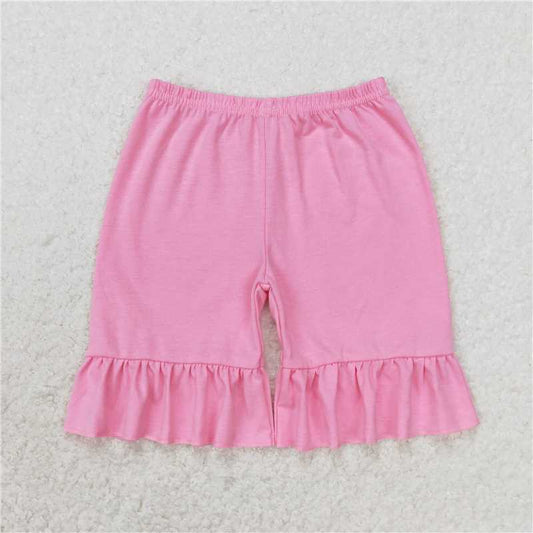 6.20 RTS NO MOQ Baby Girls Summer Pants SS0356 Summer Pink Ruffles Shorts Bottoms