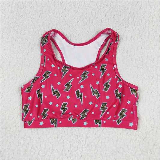 RTS NO MOQ Summer Baby Girls Short Sleeve GT0519 Pink Leopard Flash Sleeveless Vest Crop Tops