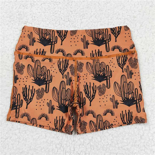 RTS NO MOQ Baby Girls Summer Pants SS0215 Brown Cactus Bottoms Shorts