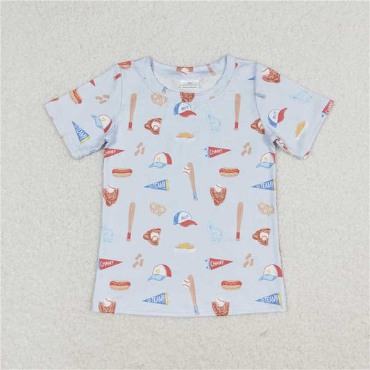 RTS NO MOQ Summer Baby Boys Shirt BT0665 Baseball Pocket Short Sleeve Tee Shirts Tops