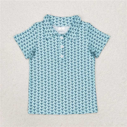 RTS NO MOQ Summer Baby Boys Shirt BT0497 Mallard Duck Short Sleeve Buttons Tee Shirts Tops