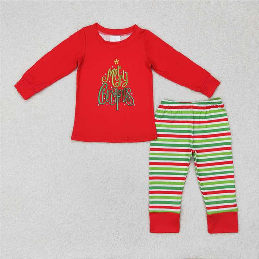 6.26 RTS NO MOQ Baby Boys Sets BLP0528 Christmas Shirts Stripes Pants Pajamas Clothes Sets