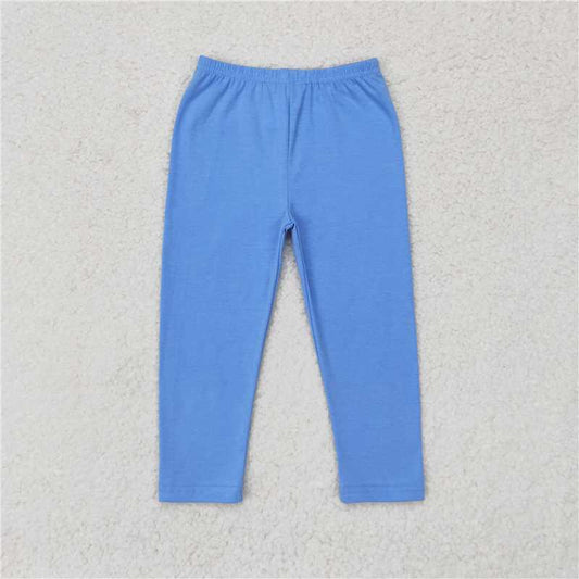 RTS NO MOQ Baby Girls Long Pants P0561 Light Blue Cotton Bottom Pants