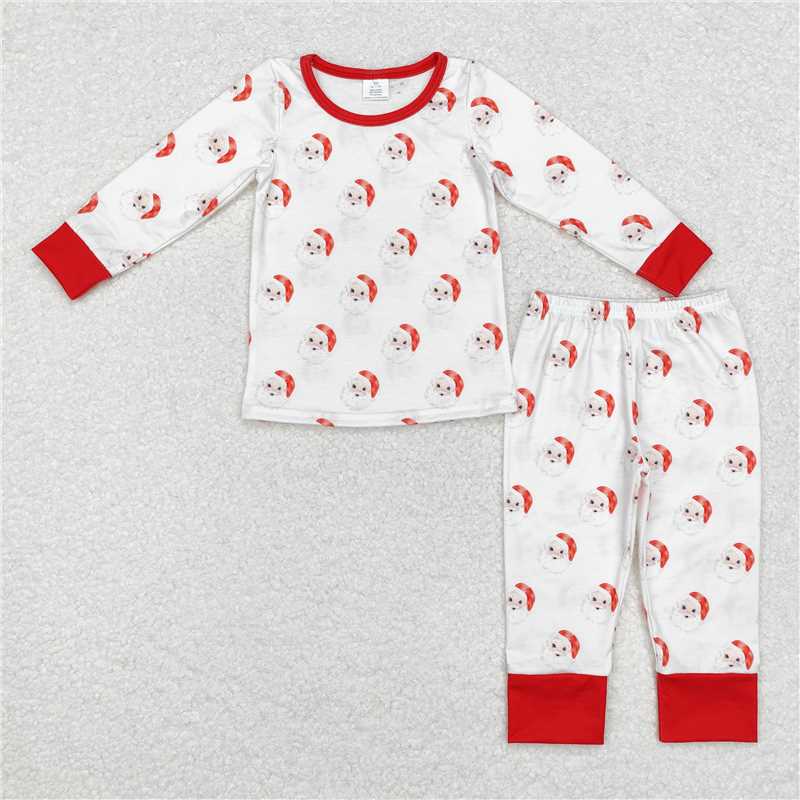 5.28 RTS NO MOQ Baby Boys Sets BLP0751 Christmas Santa Shirt Pants Bamboo Pajamas Clothes Sets