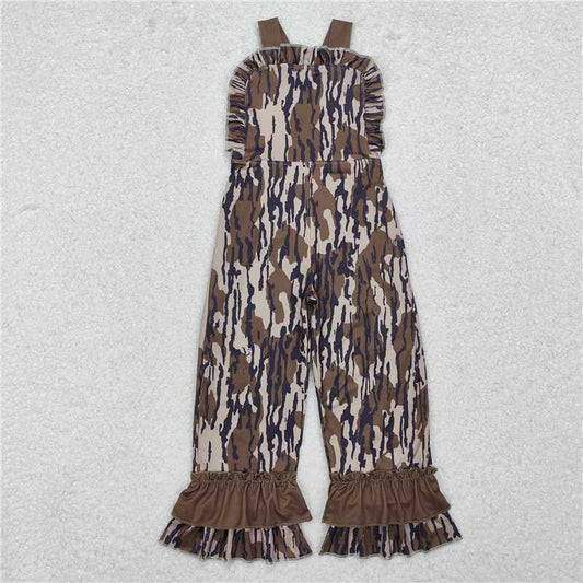 RTS NO MOQ Summer Baby Girls Bodysuit SR1989 Bottomland Camo Ruffle Straps Jumpsuits