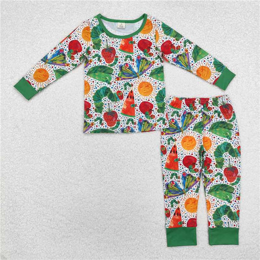 RTS NO MOQ Baby Boys Sets BLP0909 Green butterfly Tops Pants Pajamas Clothes Sets