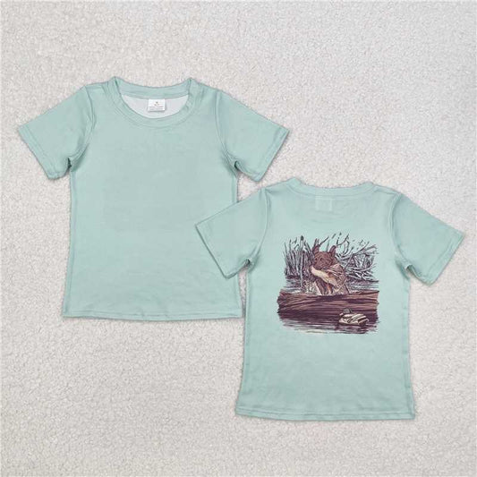 RTS NO MOQ Summer Baby Boys Shirt BT1081 Green Mallard Duck Hunting Tee Shirts Tops