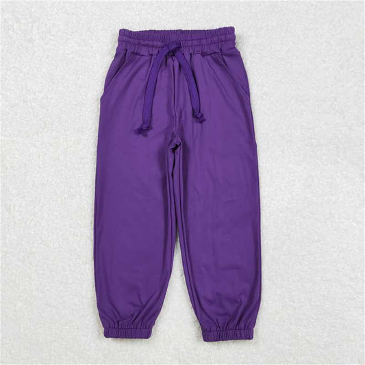 RTS NO MOQ Baby Girls Long Pants P0670 Active Wear Purple Jogger Yoga Pants