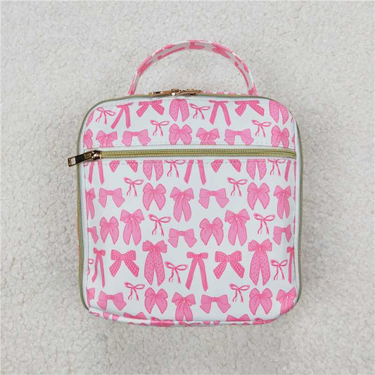 7.8 RTS NO MOQ Baby Kids Backpacks BA0284 Pink Bows Lunch Dinner Picnic Box Bags