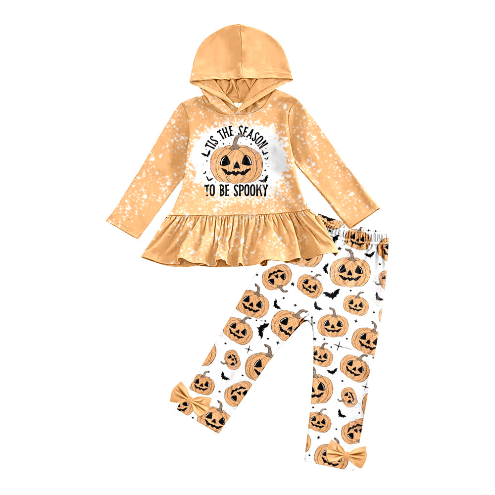 MOQ:5 Cute Pumpkin Fall Winter Long Sleeve Wholesale Boutique Kid Clothes Sets