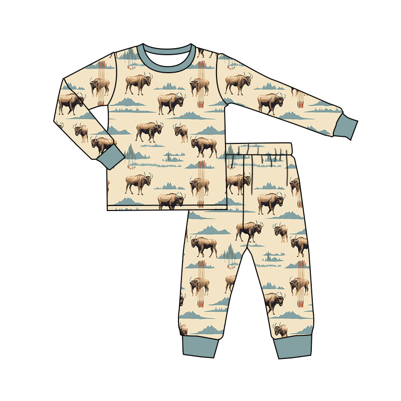 MOQ:5 Cute Horse Kid Long Sleeve Wholesale Boutique Kid Clothing