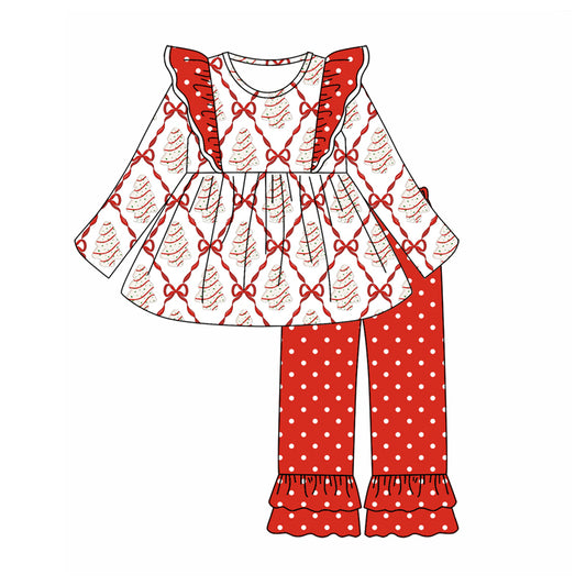 MOQ:5 Red Bow Cute Kid Long Sleeve Wholesale Boutique Kid Clothing