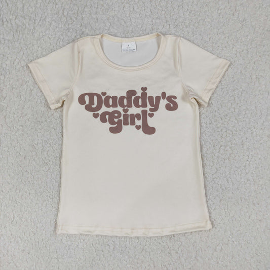 RTS Baby Girls Short Sleeves Daddy's Girl Hearts Shirt Tops