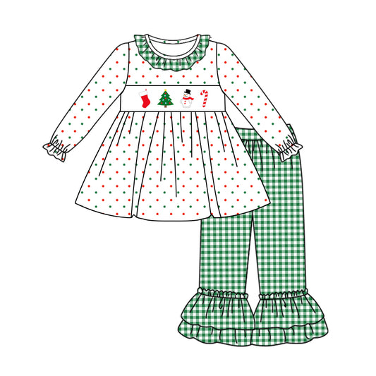 MOQ:5 Christmas cute long Sleeve Wholesale Boutique Kid Clothing