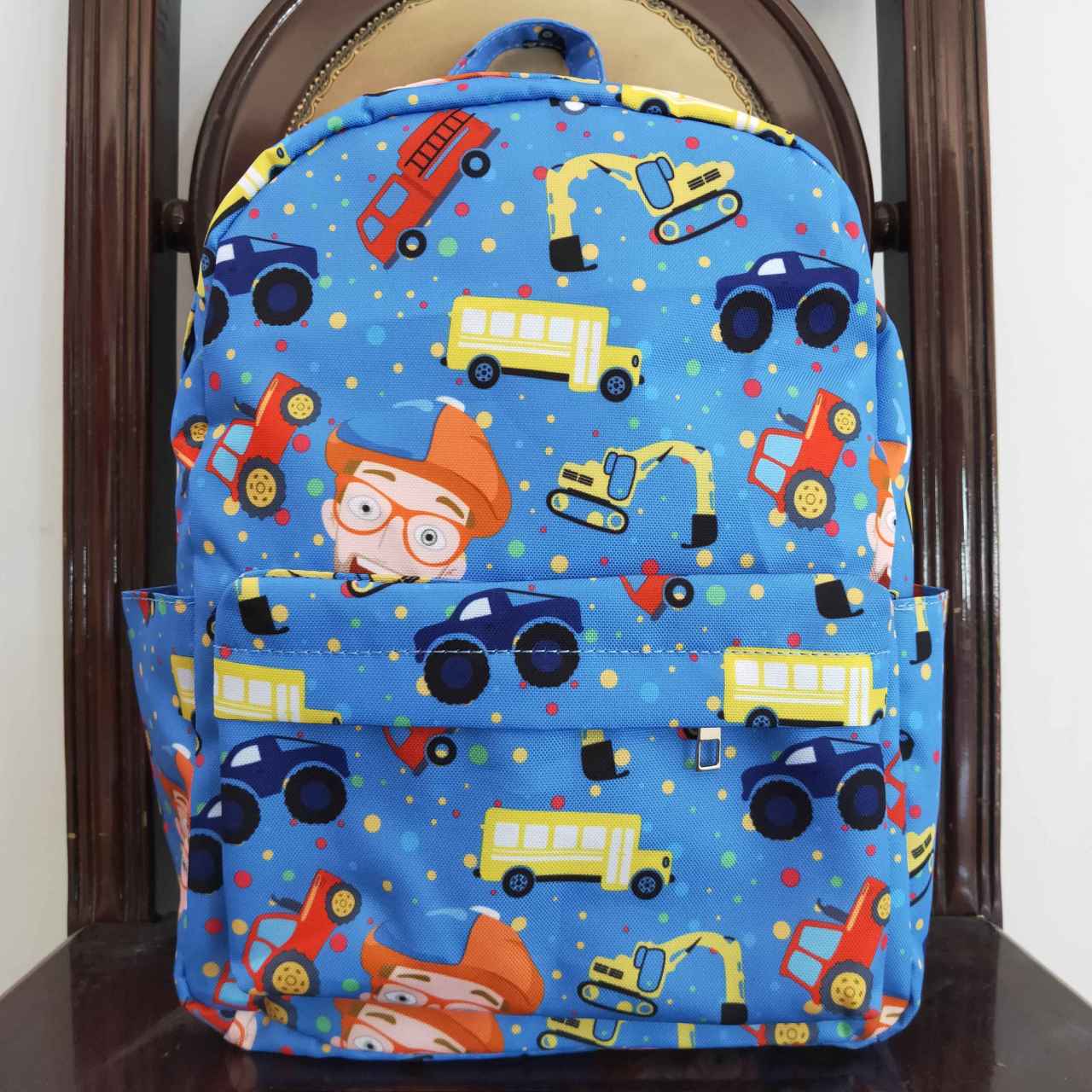 BA0090 toddler backpack Vehicle blue backpack back to school preschool bag