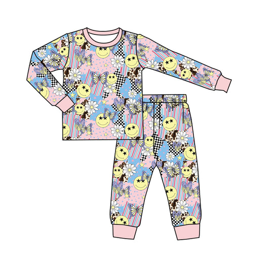 MOQ:5 Cute Girls Long Sleeve Wholesale Boutique Kid Clothing Clothes Sets