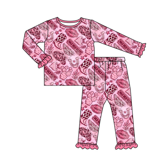 MOQ:5 Pink Cute Kid Long Sleeve Wholesale Boutique Kid Clothing