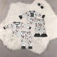 7.7 RTS NO MOQ Sibling Baby Kids Gray Christmas Nativity Pajamas Sets