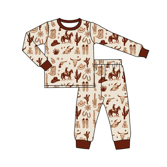 MOQ:5 Cute Cowboy Kid Long Sleeve Wholesale Boutique Kid Clothing