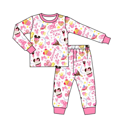 MOQ:5 Cute Pink Girls Long Sleeve Wholesale Boutique Kid Clothing Clothes