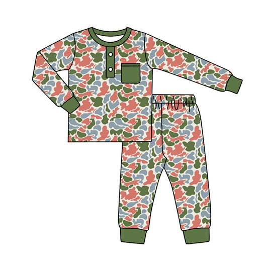 MOQ:5 Camo Boy Design Cute Kid Long Sleeve Wholesale Boutique Kid Clothing