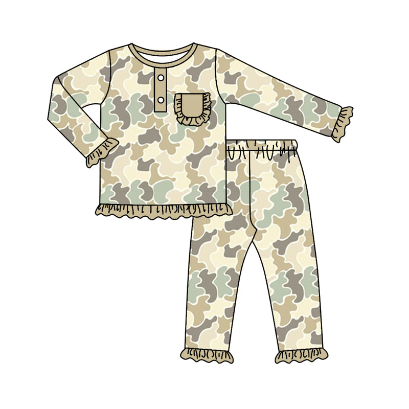 MOQ:5 Camo Kid Long Sleeve Wholesale Boutique Kid Clothing