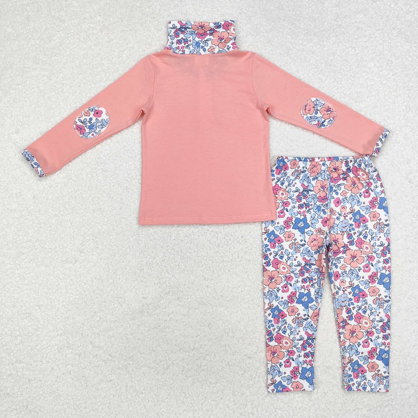 GLP1750 Baby Girls Pink Top Floral Pants Outfit