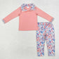 GLP1750 Baby Girls Pink Top Floral Pants Outfit