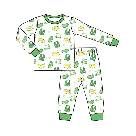 MOQ:5 Green Boy Kid Long Sleeve Wholesale Boutique Kid Clothing Outfits