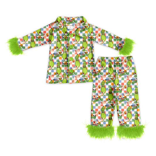 MOQ:5 Green Christmas Cute Kid Long Sleeve Wholesale Boutique Kid Clothing