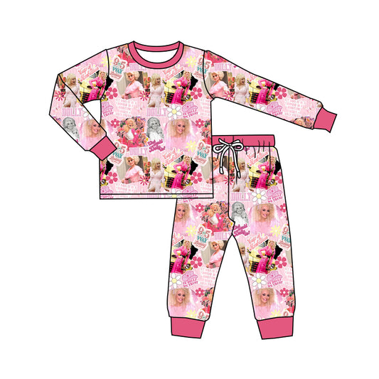 MOQ:5 Pink Singer Long Sleeve Wholesale Boutique Kid Clothing