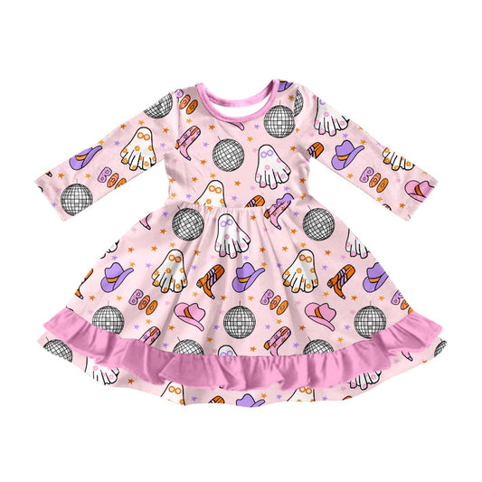 MOQ:5 Ghost Long Sleeve Wholesale Boutique Kid Clothing Kid Dresses