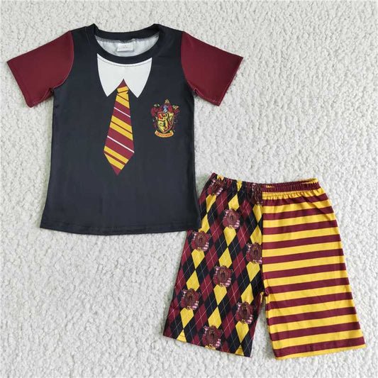 8.11 RTS NO MOQ Baby Boys kids Summer Sets BSSO0083 Magic school cartoon halloween sets