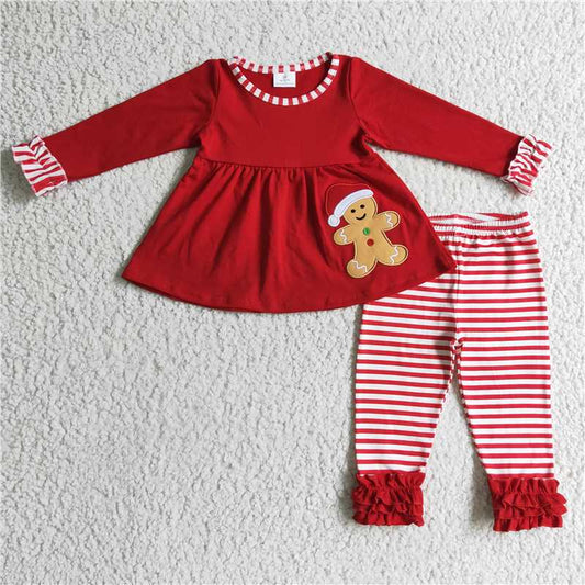 GLP0296 Christmas Embroidery Gingersnap Red Matching Outfit