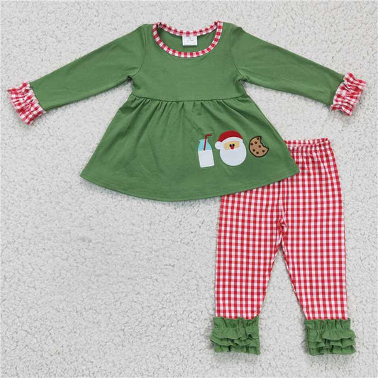 GLP0356 Kids Girls Embroidery Cookie Milk Outfit