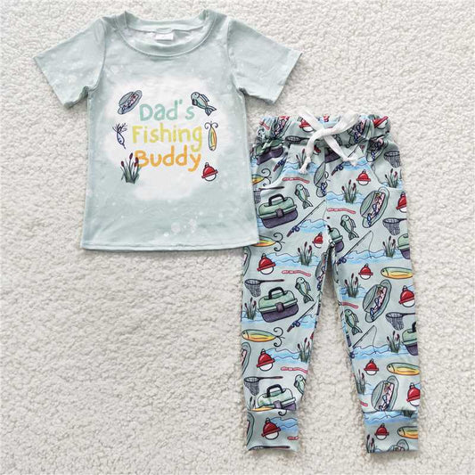 7.19 RTS NO MOQ Baby Boys Summer Sets BSPO0112 Daddy Fishing Pants Clothes Sets