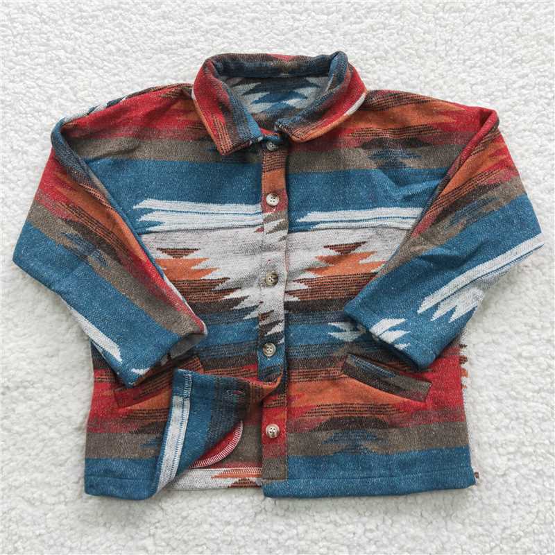 7.4 RTS NO MOQ Baby Boys Long Sleeve BT0232 Western Aztec Jackets Cardigans