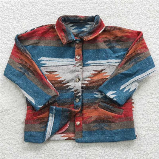 7.4 RTS NO MOQ Baby Boys Long Sleeve BT0232 Western Aztec Jackets Cardigans