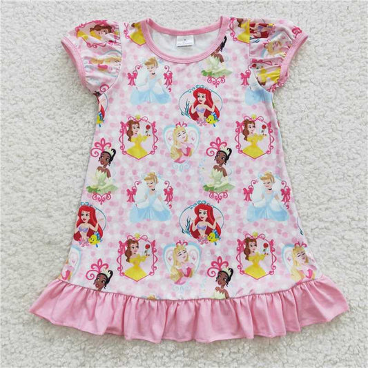 8.2 RTS NO MOQ Summer Baby Girls Dresses GSD0426 Princess Dots Ruffle Knee Length Dresses