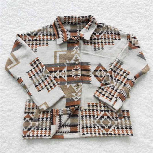7.1 RTS NO MOQ Baby Boys Long Sleeve BT0279 Western Aztec Brown Jackets Cardigans