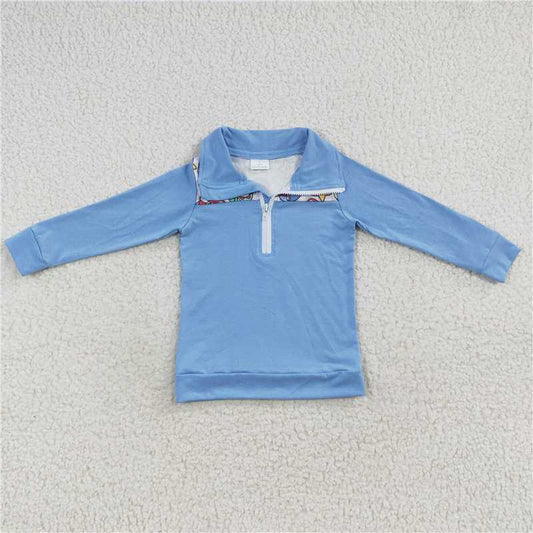 7.10 RTS NO MOQ Baby Boys Long Sleeve BT0265 Long Sleeve Plaid Pullover Tops