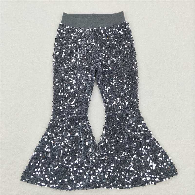 Baby Girls Sequin Bell Bottom Flare Pants (1-9 color)