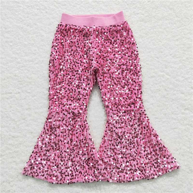 D5-27 Pink Color Sequin Bell Bottom