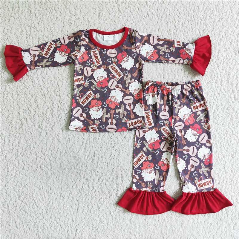 Baby Boys&Girls Clothes Guitar Santa Claus pajamas set