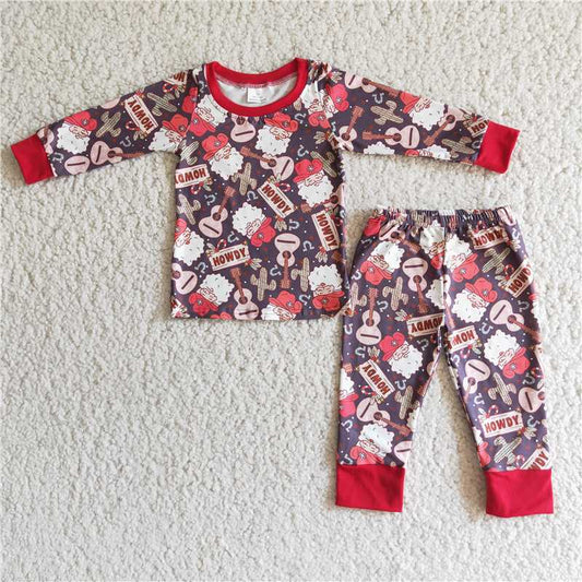 Baby Boys&Girls Clothes Guitar Santa Claus pajamas set