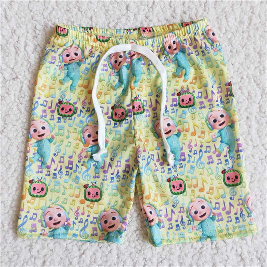 5.16 RTS NO MOQ Baby Boys Summer Pants E1-1 Green Watermelon Trunk Swimsets