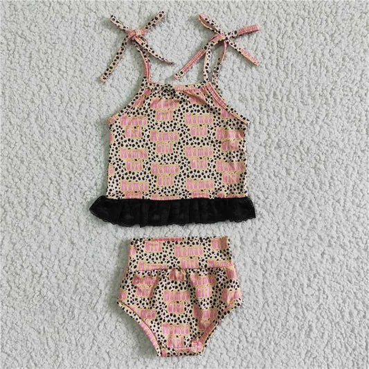 5.24 RTS NO MOQ Baby Girls Summer Outifts GBO0045 Western Mama‘s Girl Bummie Sets