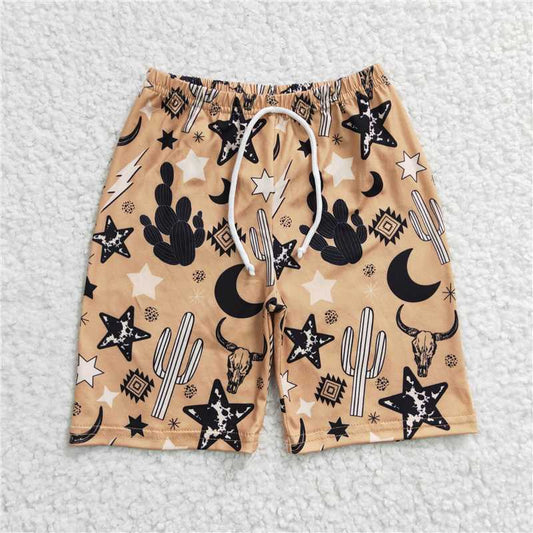 6.2 RTS NO MOQ Baby Boys Summer Pants S0029 Cow Star Western Trunks Swimsuits