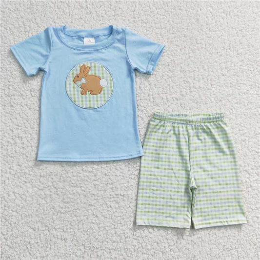 8.11 RTS NO MOQ Baby Boys kids Summer Sets BSSO0130 Easter Rabbits Shorts Sets